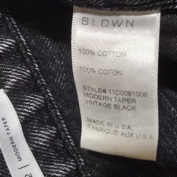 BLDWN Modern Taper Jeans Vintage Black Made in USA #11D0091006 - Sz 32* - Picture 7 of 9